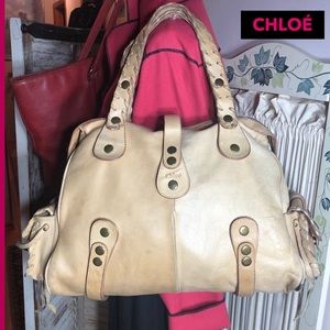 XL-CHLOÉ TAN LEATHER VINTAGE ERA HOBO STYLE BAG